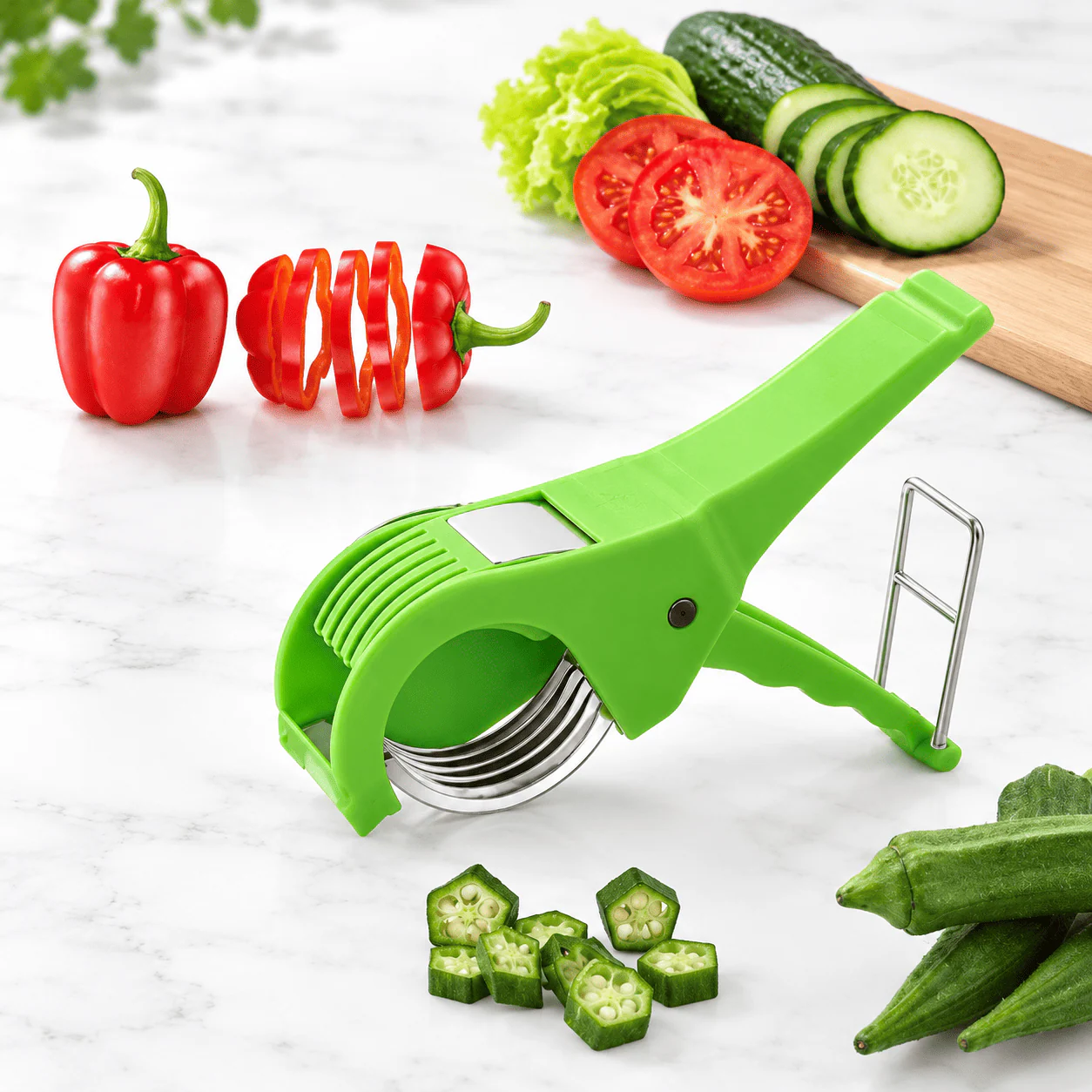 5-Blade Vegetable Cutter & Peeler – Manual Kitchen Slicer